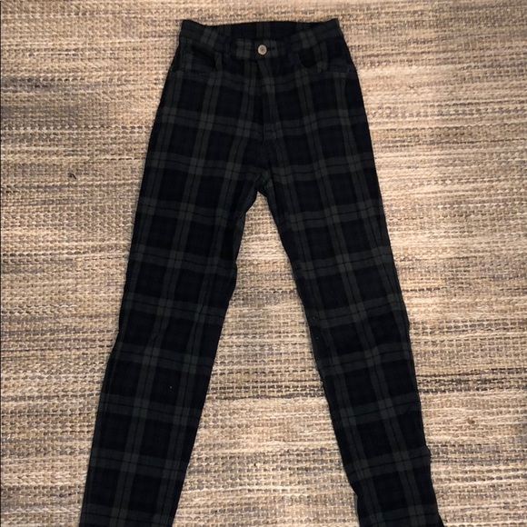 Brandy Melville Pants - High-Waisted Brandy Melville plaid pants